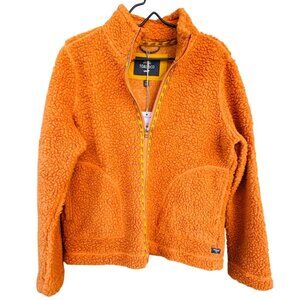 NWT Toad Co Jacket Womens M Orange Sespe Sherpa Fleece High Neck Cozy Wool Blend